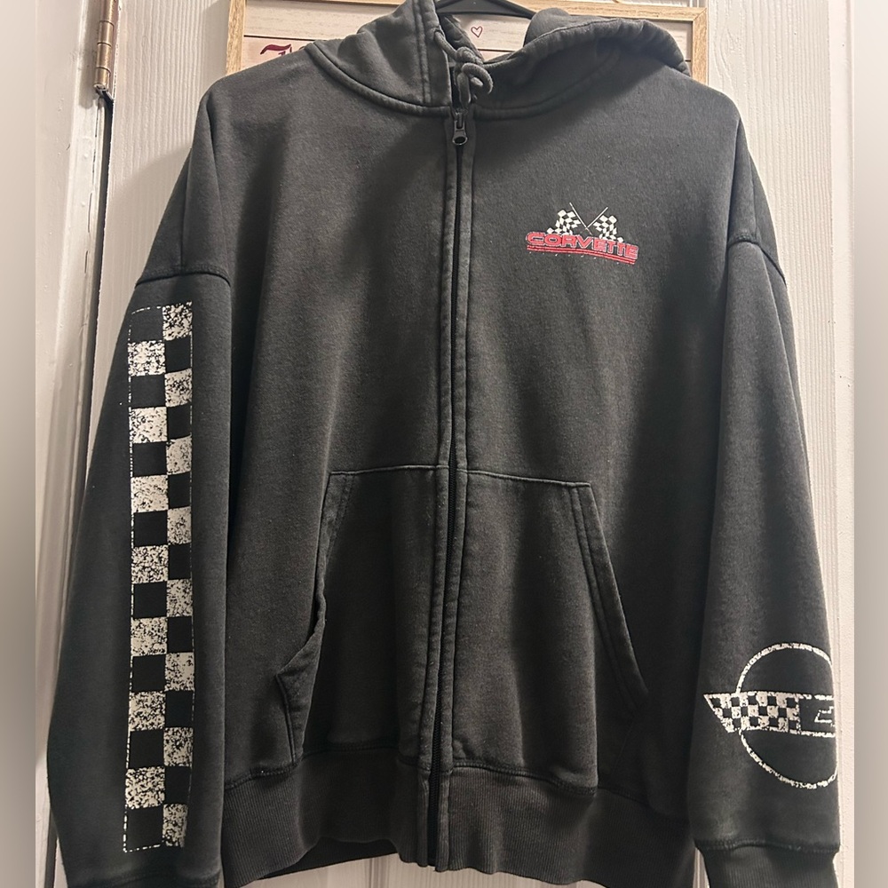 Aeropostale Black Hoodie with Checkered Design